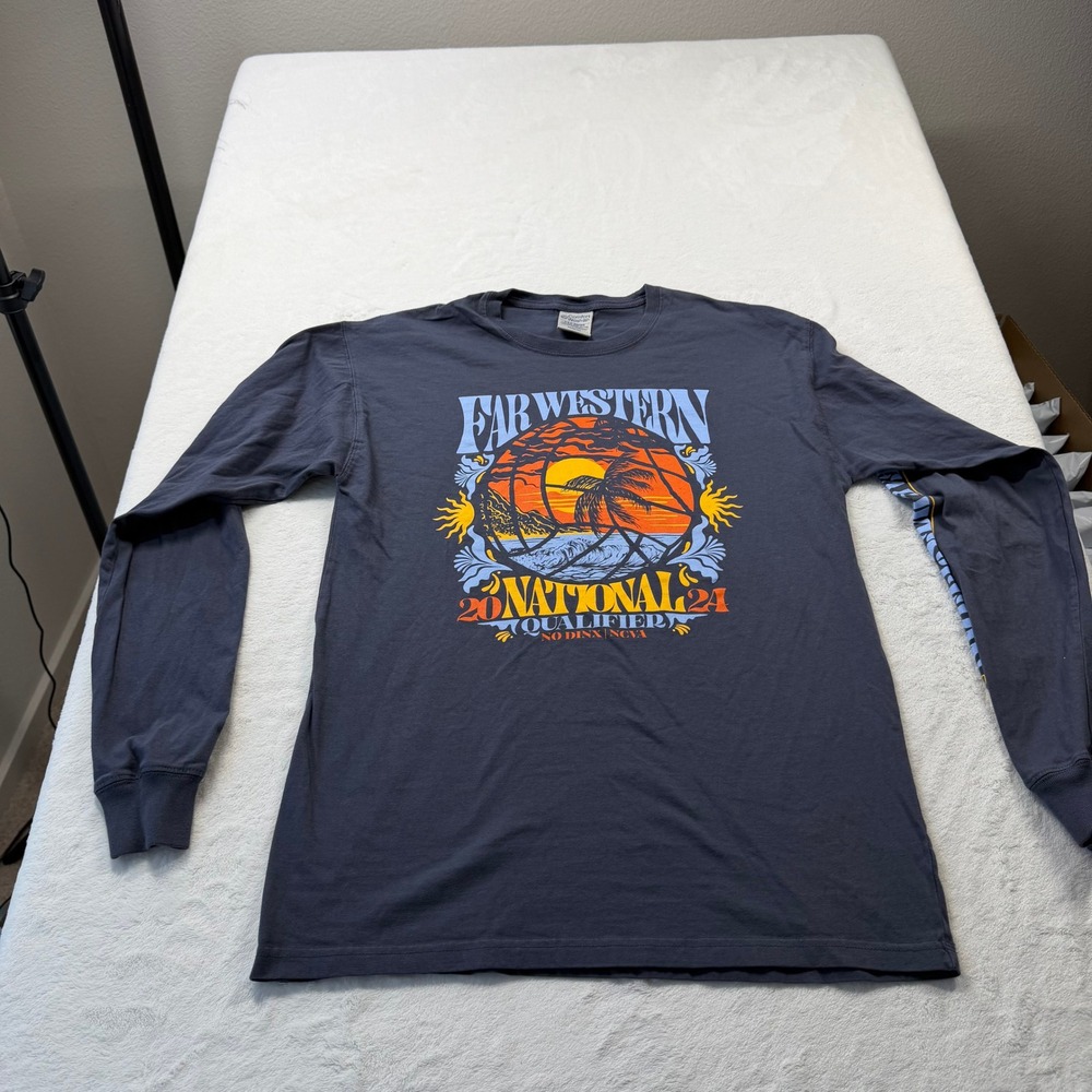 Comfort Wash Far Western National Qualifier Tee Unisex Medium Grey Good Graphic